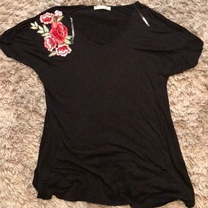 Black v neck T-shirt dress